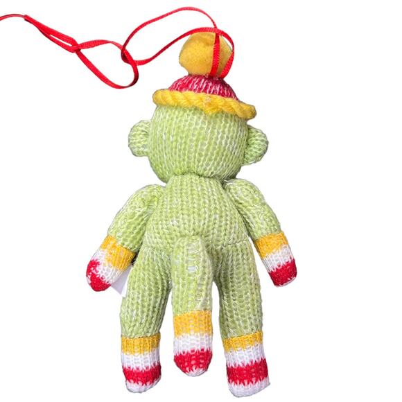 Vintage 90's 1997 Christmas Ornament Sock Monkey Collectible 4" Green Red Blue Y - Picture 14 of 14